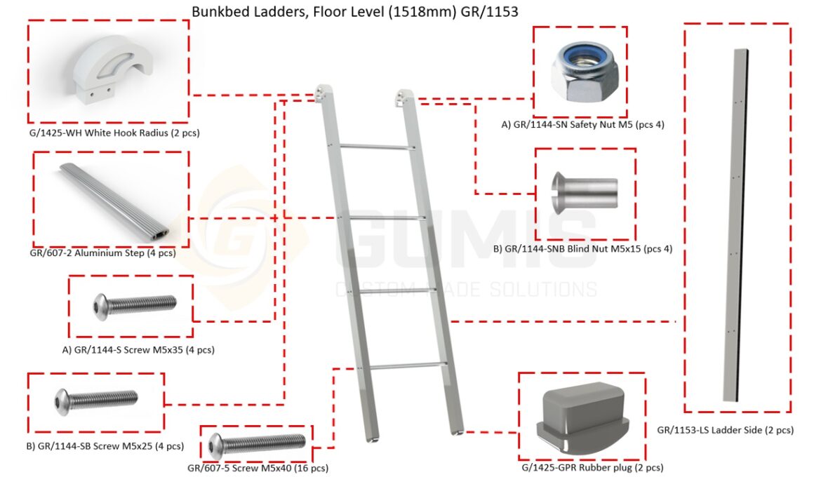 Gumis Com Hr Bunk Bed Ladder, Bunk Bed Assembly Parts