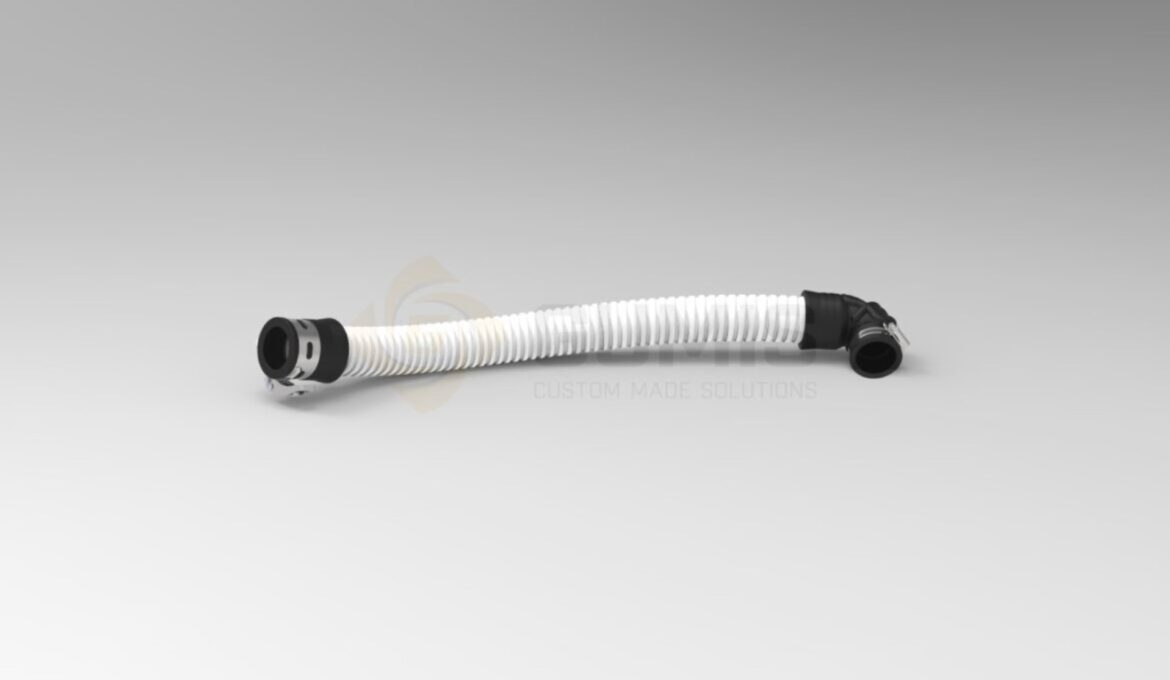Gumis' flexible hose with elbow 90 connection